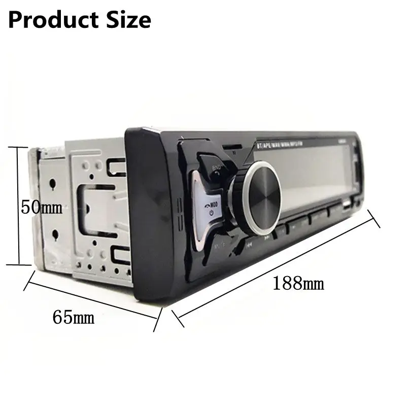 Автомагнитола 12 В стерео MP3-плеер с поддержкой Bluetooth 60Wx4 AUX/USB/TF-карт цветным светом