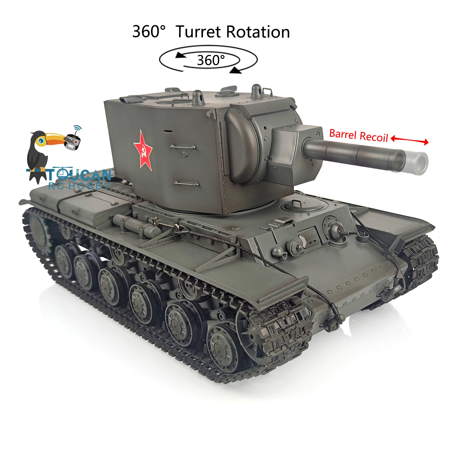 HENG LONG 1/16 7 0 Пластиковая советская модель радиоуправляемого танка KV-2 RTR Gigant 3949 360 °