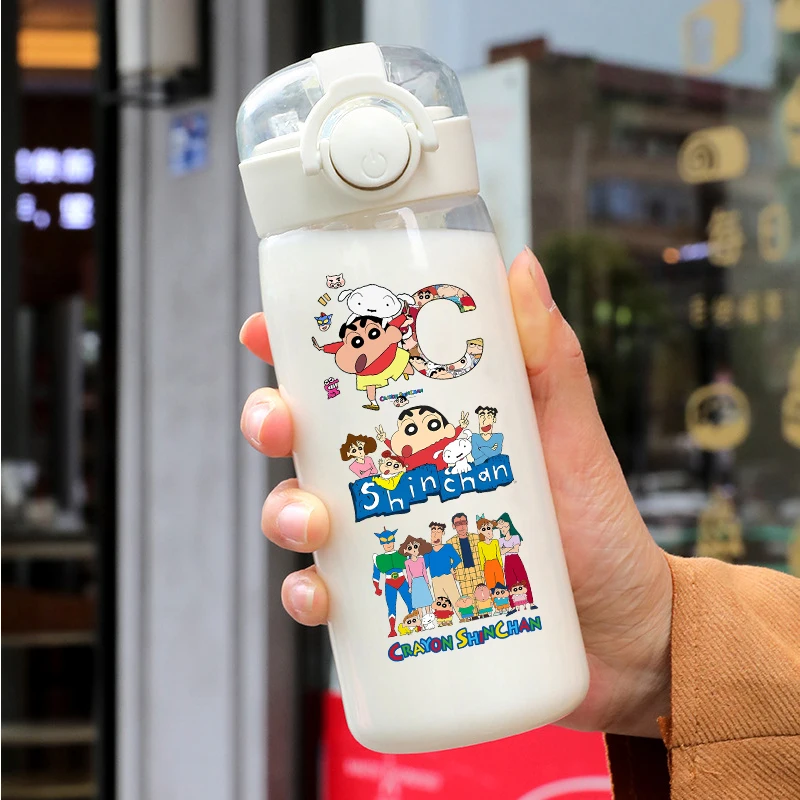 Фото Чашка для воды Crayon Shin-chan, 400 мл, большая емкость, из пищевого пластика, термостойкая, с рисунком аниме, для мальчиков и девочек, студенческая чашка, подарок №5