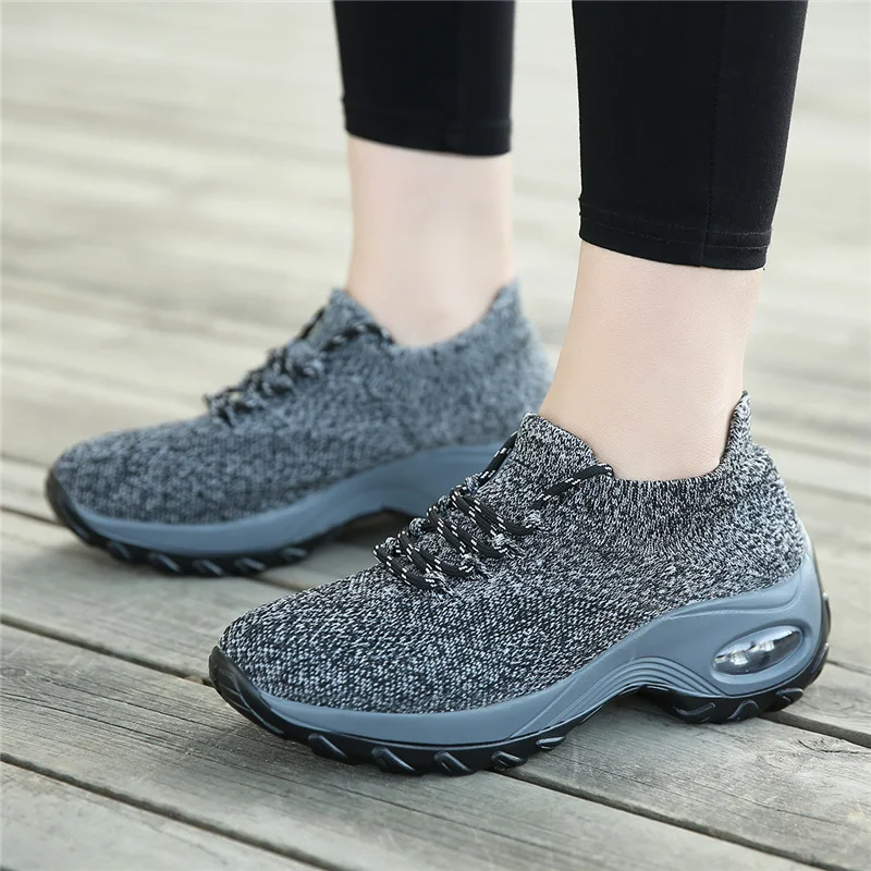 Women's Casual Shoes Fashion Stitching Cushion Wedge Sneakers Comfortable Walking Shoes Nurse Shoes