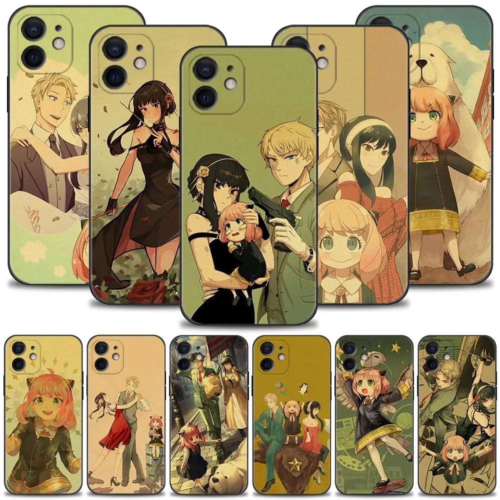 

Phone Case For Apple iPhone 14 13 12 11 Pro Max Mini XS Max XR X 7 8 Plus 6 6S SE Silicone Shell Anime Spy×Family Painting Art