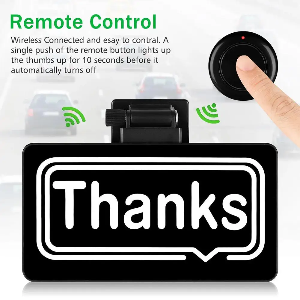 

Car Rear Window Thanks Light Auto Remote Control Driving etiquette lights Sign Display Light RGB LED Lamp Car Accessories