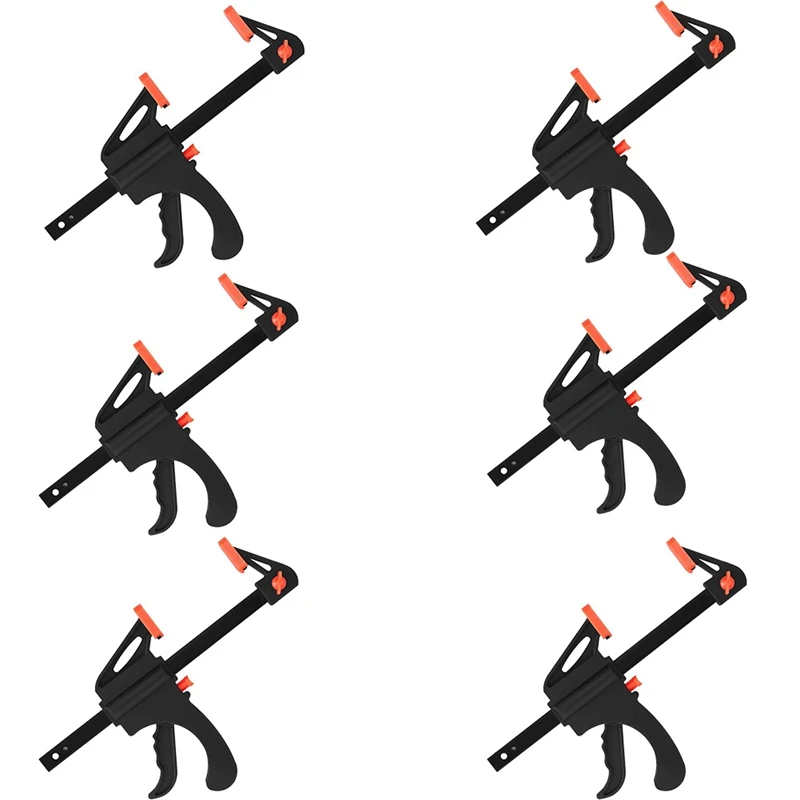 

Woodworking Clamps 6 Inch, Quick Grip Clamp, One Handed Release F Clamp With Durable Nylon, E-Z Hold Bar Clamps Set