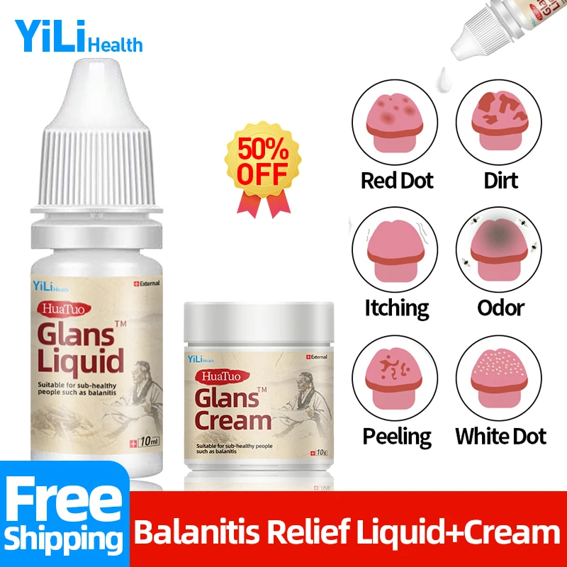

Balanitis Treatment Glans Liquid Huatuo Medicine Cream Apply To Bacterial Infection Itching Red White Dot Penile Inflammation