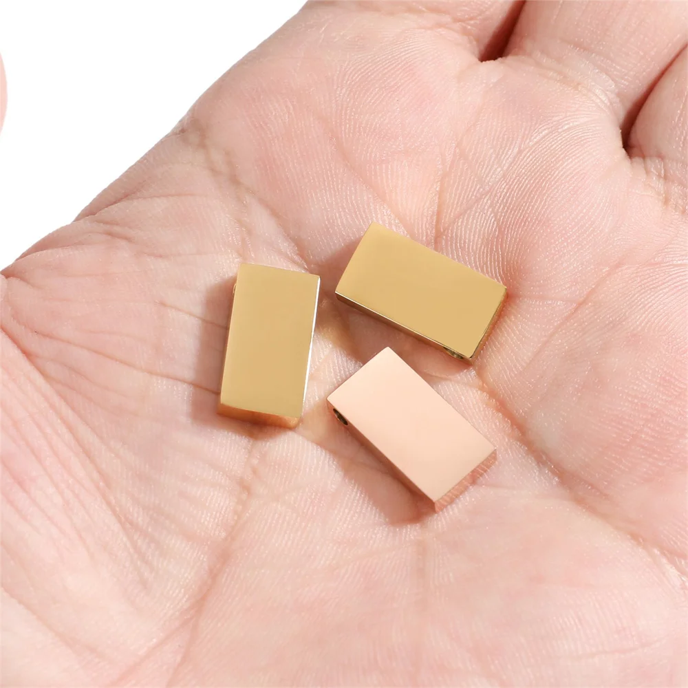 5Pcs/Lot Stainless Steel Square Rectangular Beads Bulk Spacer Beads for DIY Necklace Bracelet Jewelry Making Accessories 8x15mm