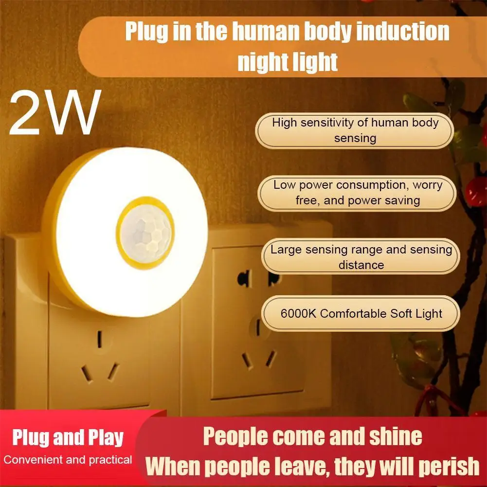 

LED Motion Sensor Night Light Inductive Night Light Intelligent Sensing Hallway Human Light Light Infrared Small Night Nigh V1Y5