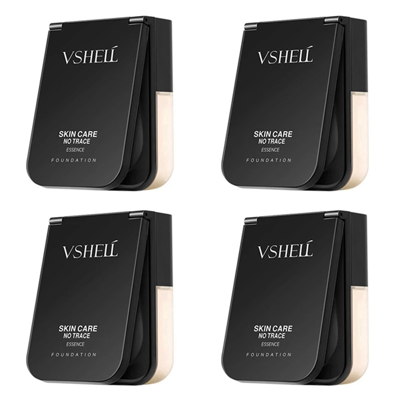 

4X VSHELL Foundation Makeup Base Oil Free Full Coverage Concealer Long Lasting Liquid Foundation Cosmetics Natural