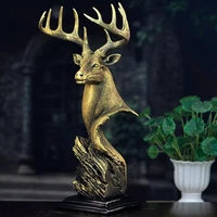 resin deer head statue deer antler buck bust decoration nordic ornament for home living room bedroom decor bookshelf cabinet
