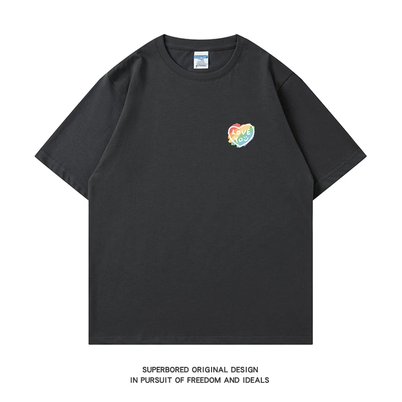 Летняя футболка Simplici Rainbow Love You из чистого хлопка с короткими рукавами одежда