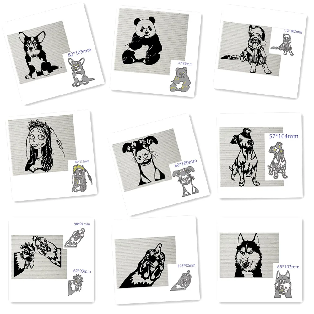 Metal cutting dies mold animal panda dog chicken decoration Scrapbook paper craft knife mould blade punch stencils