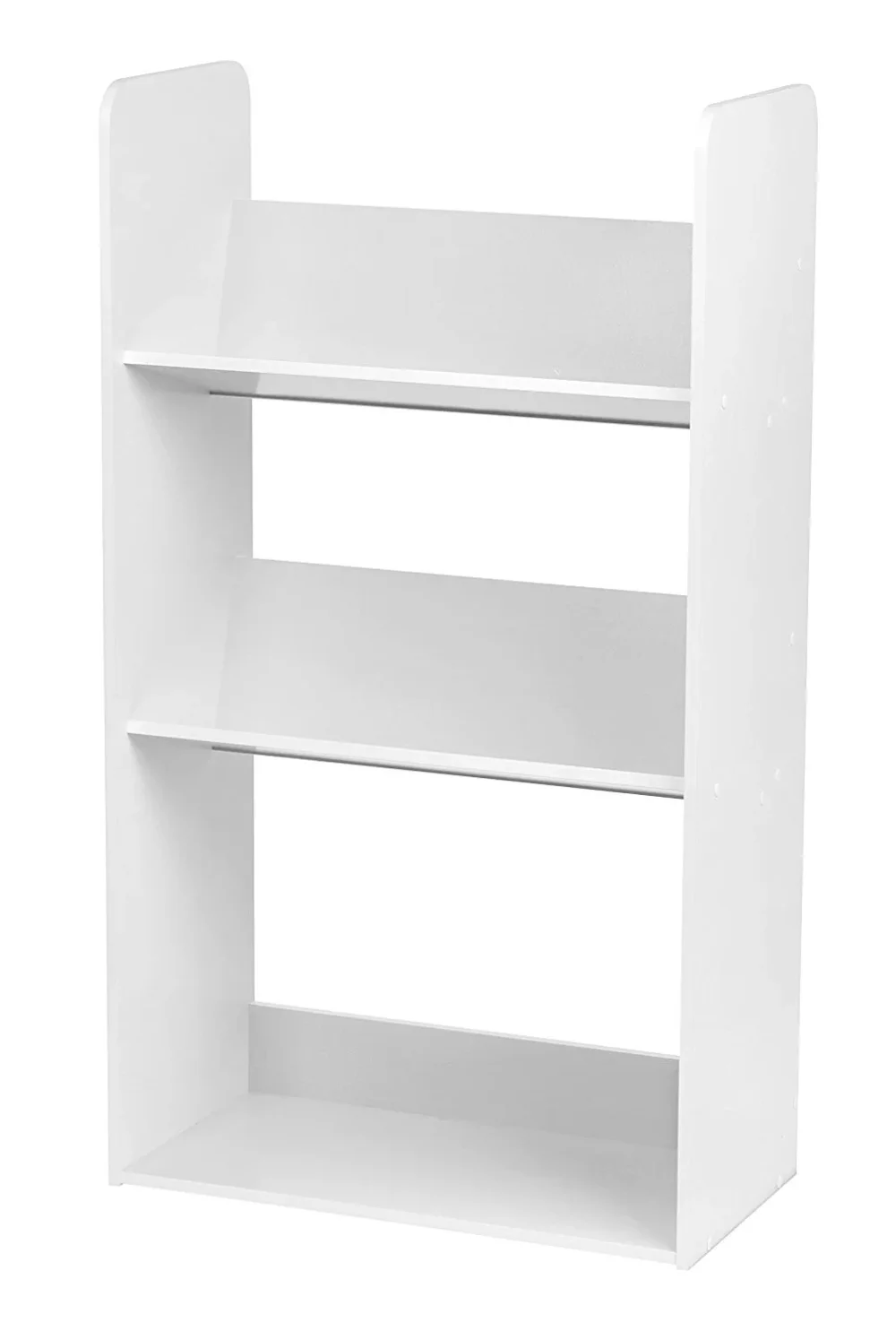 

USA, 3-Tier Kid's Tilted Book Rack Shelving Unit, White