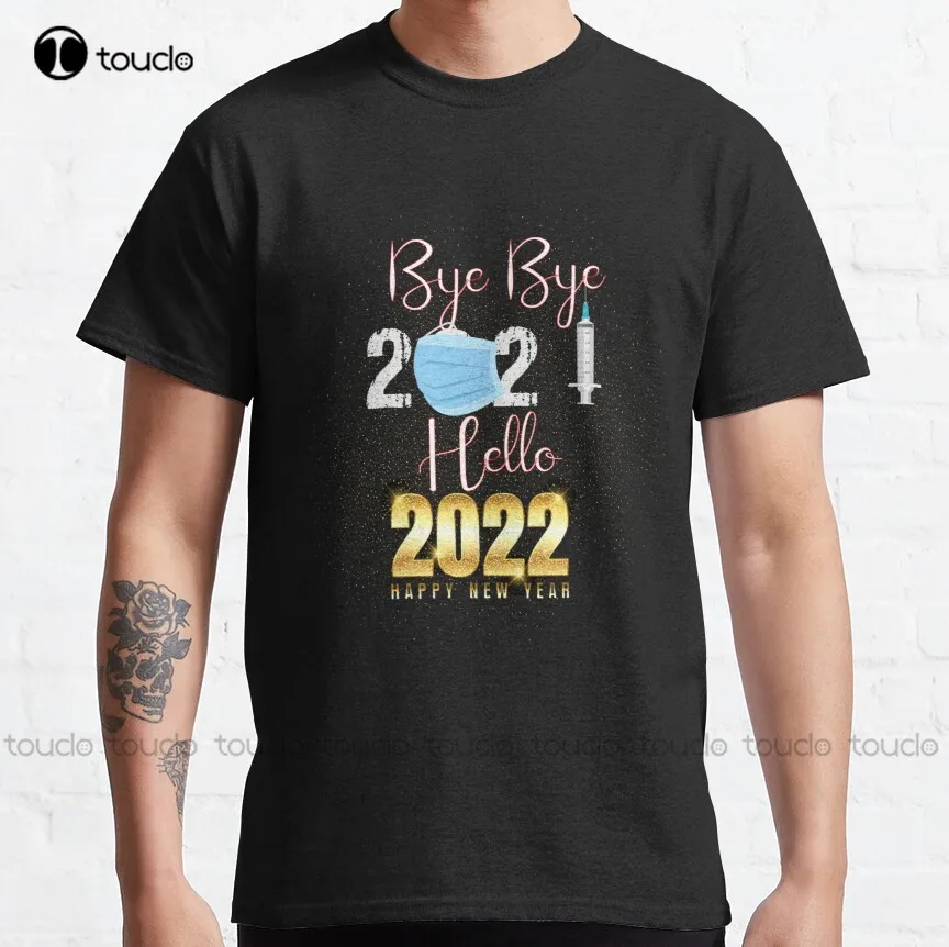 

Попрощайтесь, 2021, здравствуйте, 2022-новый год, с новым годом 2022, Классическая футболка для волейбола, рубашки на заказ, унисекс, для подростков