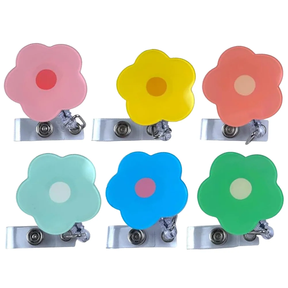 

Flower Badge Holders Clip Cute Badge Reels Retractable Floral Nurse Badge Holder Clips Id Name Clip Tag Nurses Teacher Pediatric