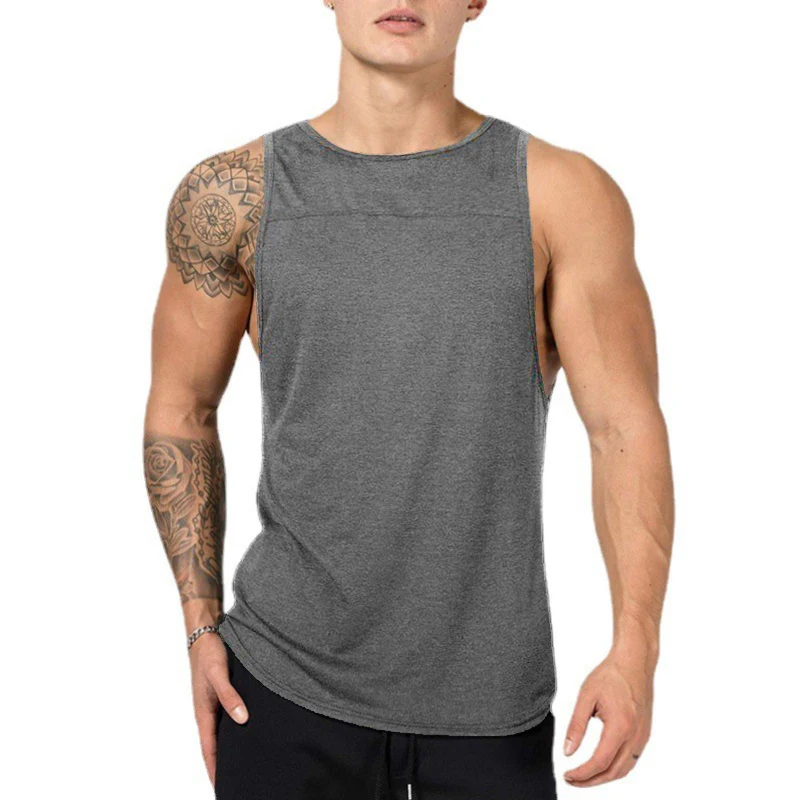 

Cotton Gym Clothing Bodybuilding Tank Top Mens Fitness Sleeveless T shirt Summer Workout Sportswear Casual Sports Muscle Vest