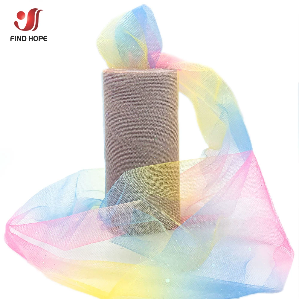 Радужный блестящий тюль 10 ярдов для декора дождик блестящий для декора в блистере 10гр красный