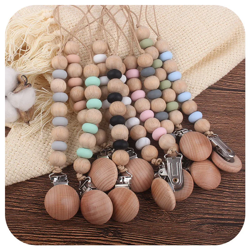 

Silicone Pacifier Chain Baby Supplies Beads Pacifier Clip Baby Teeth Chewing Toy Pacifier Loss Prevention Device DIY Dummy Clip
