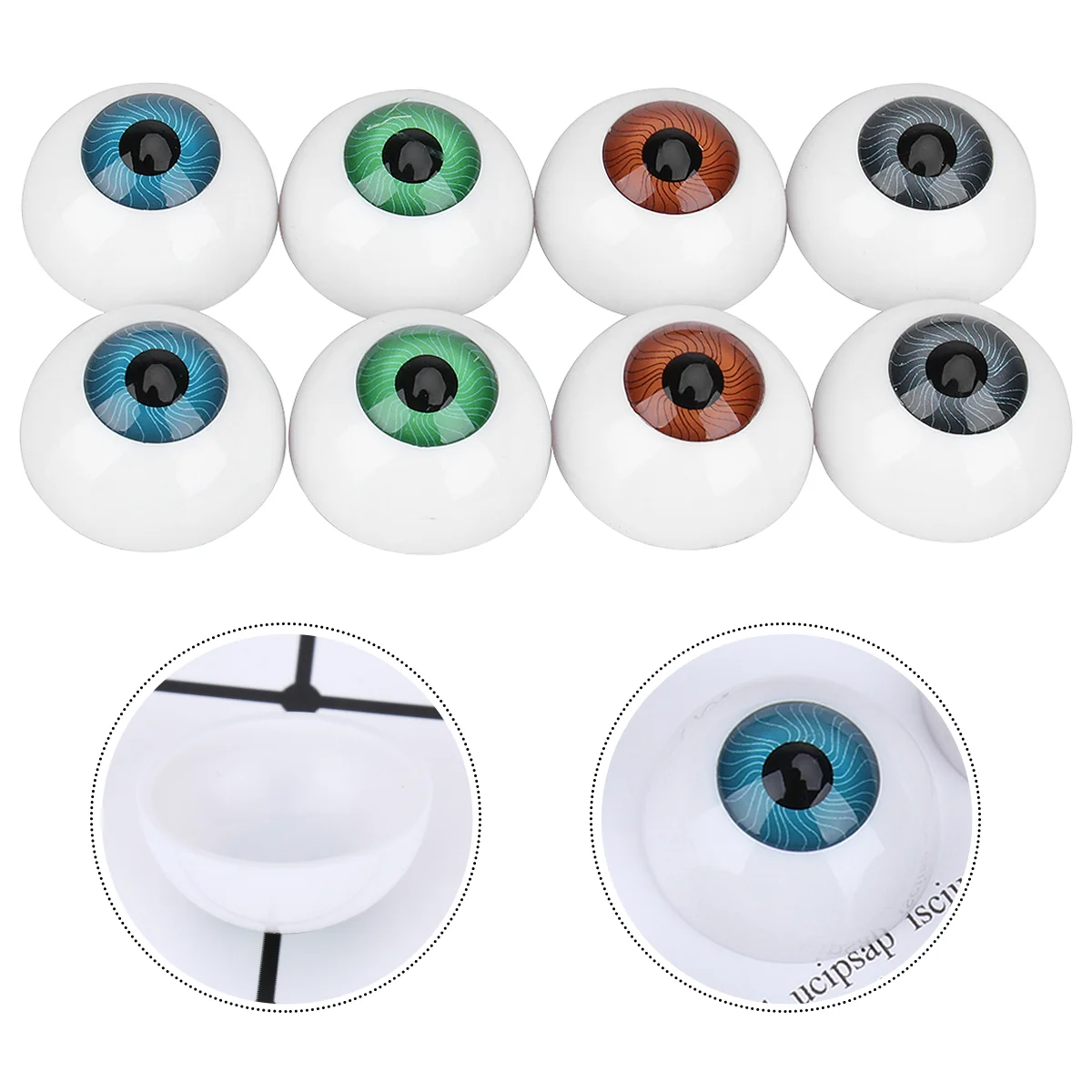 

8PCS Eyeballs Round Hollow Eyeballs Horror Props Costume Eyeballs