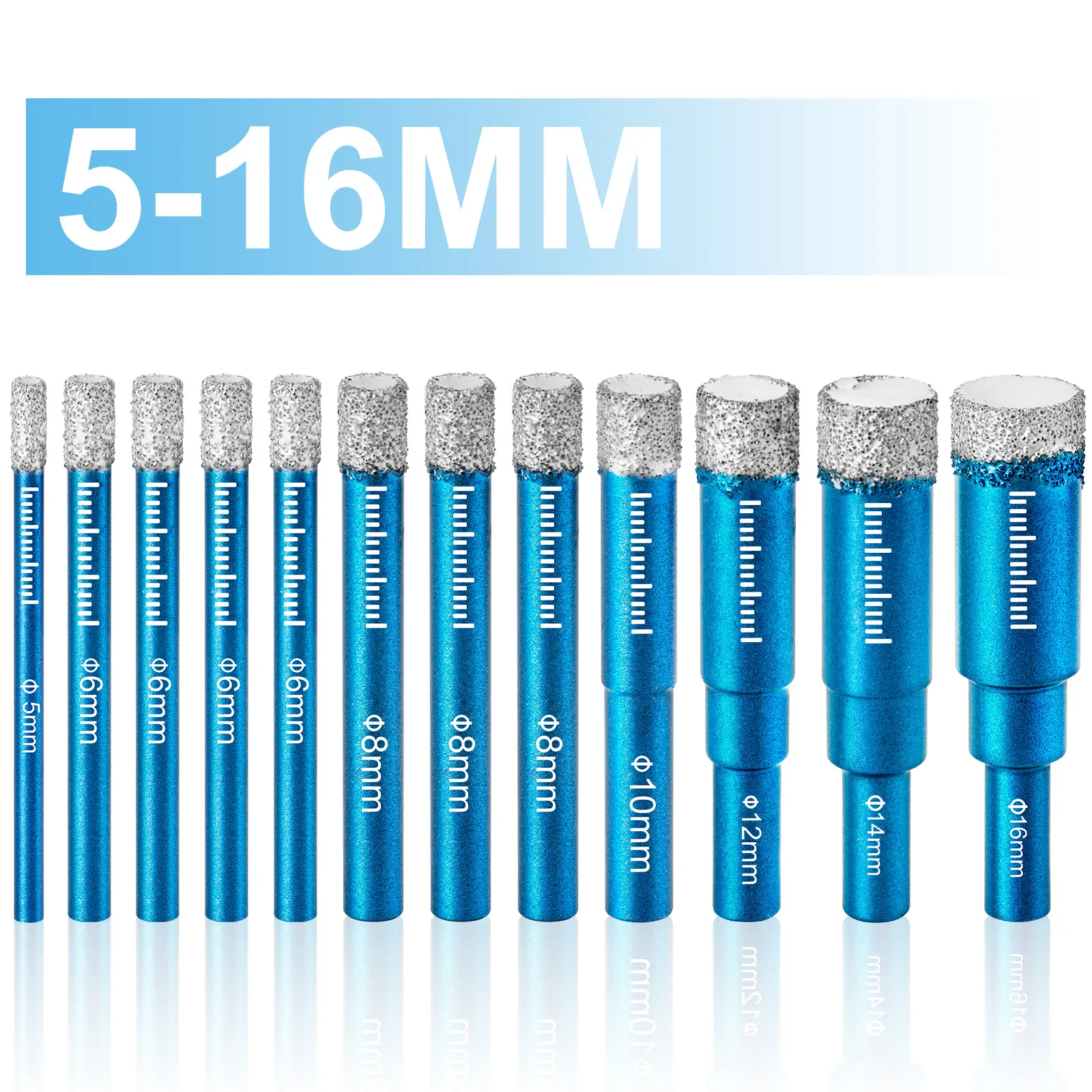 

Marble Dry Drill For Stone Bit Saw Glass Tile Diamond Hole Ceramic Set Granite Drill Cutter Round Bits 5-16mm Tile Shank Ceramic