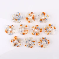 6pcs pearl acrylic flower charms for jewelry making diy earrings necklace pendant phone case patch accessories wholesale bulk