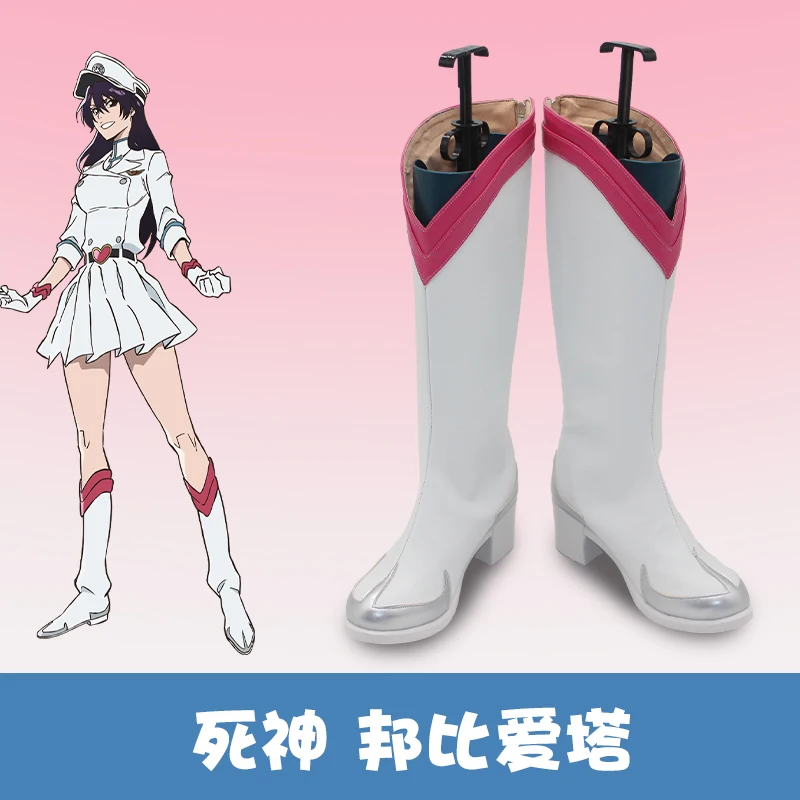 Обувь для косплея в стиле аниме Bambietta Basterbine длинные белые розовые ботинки на