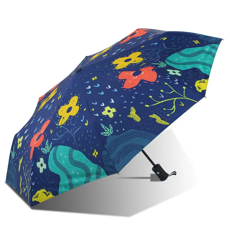 

Windproof Black Coating Anti-UV Paraguas Creative Starry Sky Sun Parasol Rain Umbrella Fully Automatic Women Folding Umbrellas