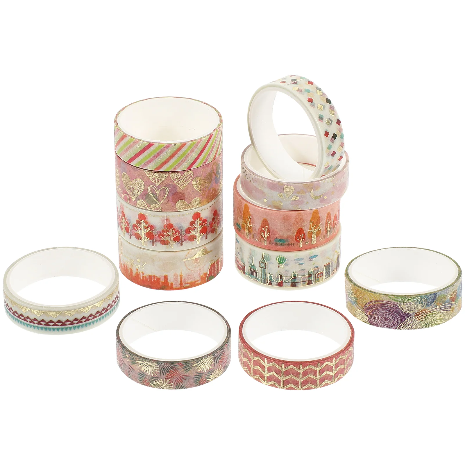 

12 Rolls Vintage Washi Tape Decorative Printing Classic Themed Stickers Japandi Thin Notebook Japanese Paper Journaling Tapes