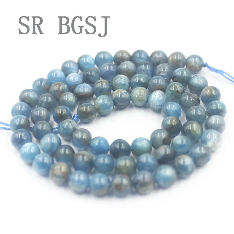 Free Shipping 6mm Blue Kyanite Gems Genuine Natural Round Beads Stone Spacer DIY Strand 15&quot | Украшения и аксессуары