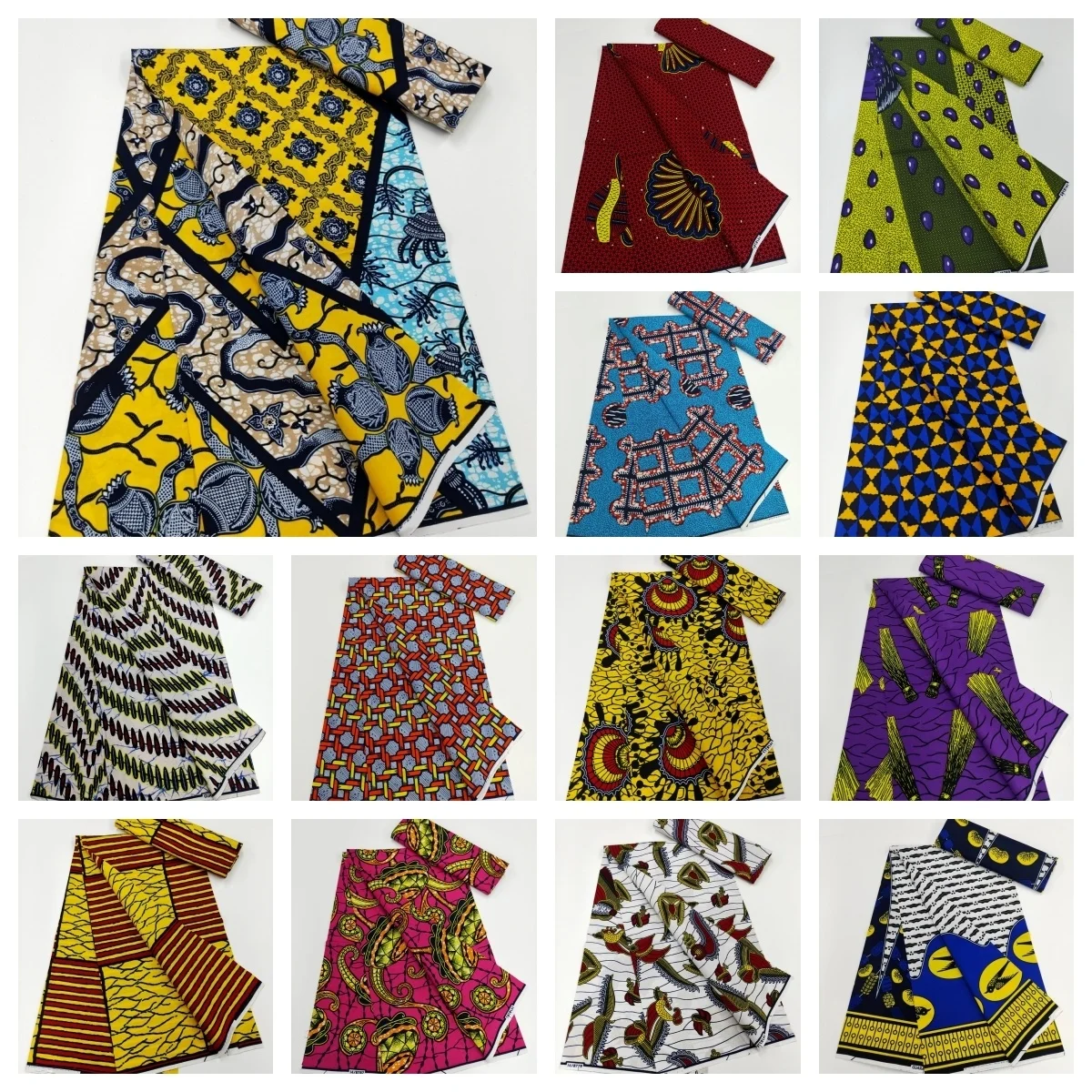 

2023 African 100% Cotton Real Wax Fabric Ankara Fabric 6yard African Print Fabric Wedding Dress Tissue African Fabric Wholesale