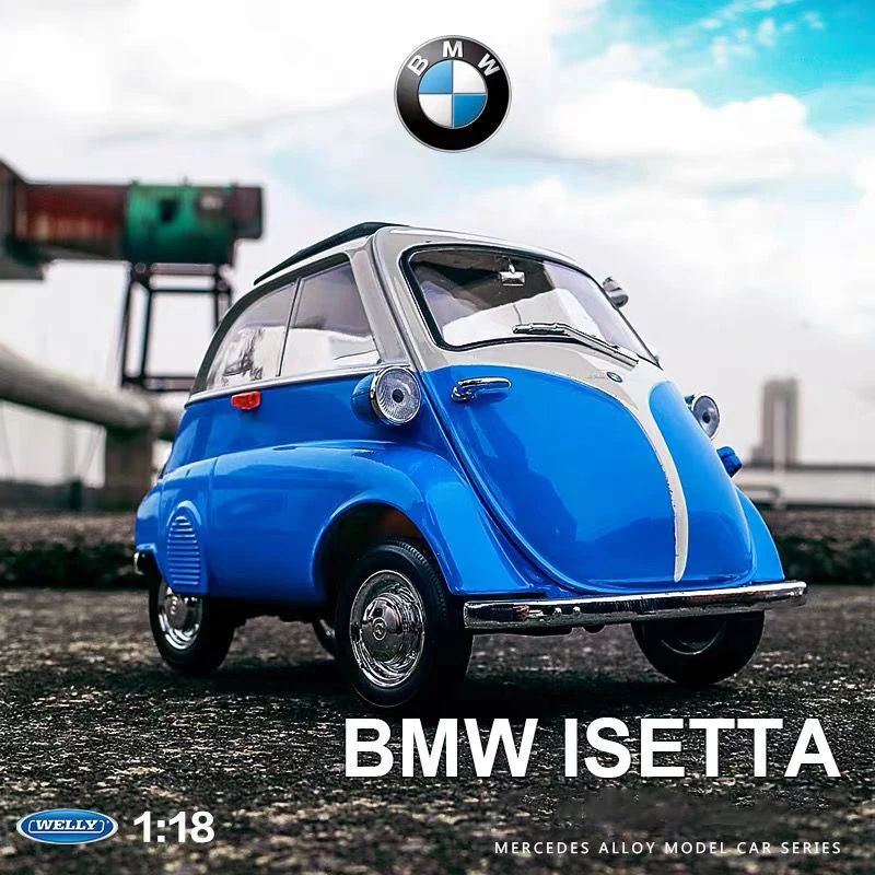 

WELLY 1:18 BMW Isetta Toy Alloy Car Diecasts & Toy Vehicles Car Model Miniature Scale Model Car Toys For Children