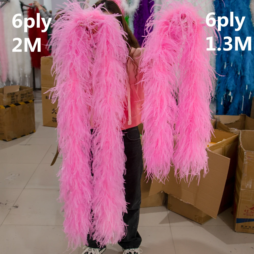 Боа из натуральных страусиных перьев, 6-слойное пушистое страусиное ...