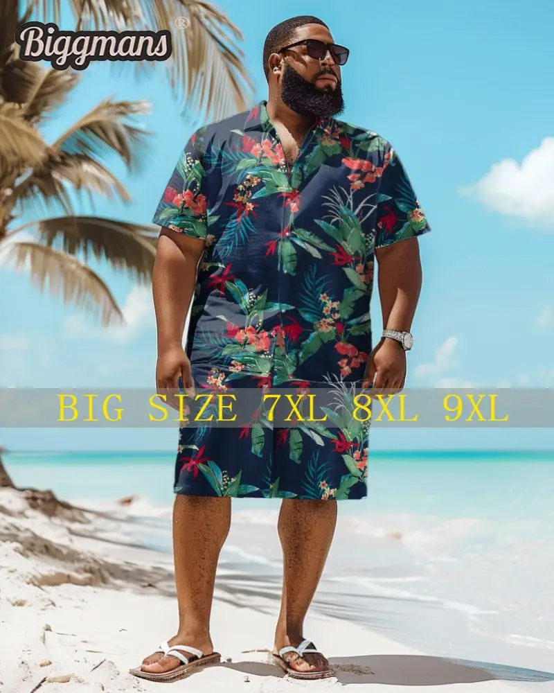 Мужская рубашка с принтом кокосового дерева размеры до 8XL