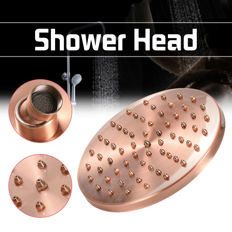 8 inch round vintage retro bathroom rain shower head antique red copper hose top shower sprayer bathroom single head tools free global shipping
