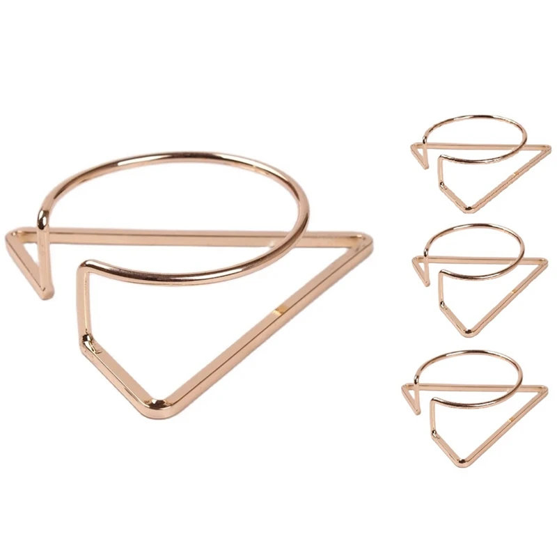 

Golden Triple-cornered Simple Nordic Style Napkin Buckle Soft Model Room Furniture Tableware Ornaments Napkin Ring