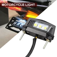 universal 12v mini motorcycle license plate frame light led tail rear light waterproof motorcycle license light lamp