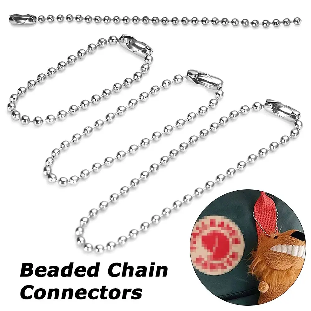 

15cmLength Craft Accessories 2.4mm Round Ball Beaded Chain Connectors Keychain Tag DIY Doll Jewelry Silver Ball Chain