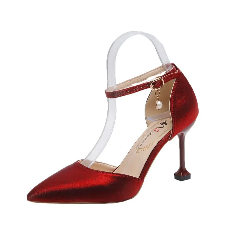 sapatos femininas женские классические зеленые легкие туфли на шпильке с пряжкой и