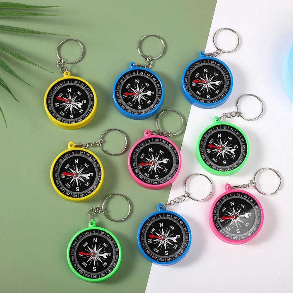 

6 Pack Outdoor American Compass Compass Keychains Multicolor Hanging Buckle Party Favors Kids Birthday Pinata Toy Booty
