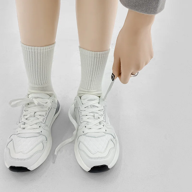 SALUDAS Casual Sneakers Women Tennis Shoes Light Breathable Thick Soled White Sneakers Winter Sports Shoes for Women