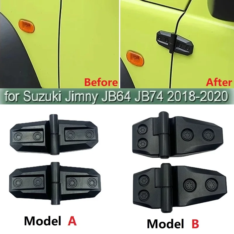 

2Pcs ABS Car Engine Hood Door Hinge Decoration Cover Trim For Suzuki Jimny JB64 JB74 2018-2022 Exterior Styling Accessories
