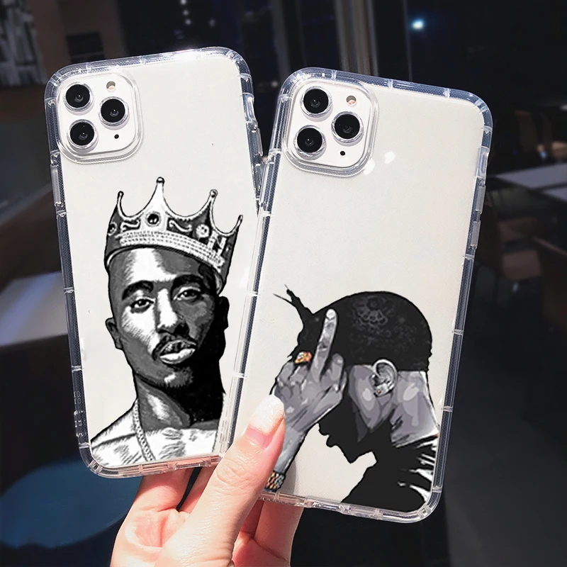 Чехол для телефона Rapper 2pac Singer Tupac для Iphone 11 12 Mini 13 Pro Max SE 14 6 S 7 8 Plus X XS XR Soft Shockproof Back Cover Coque.