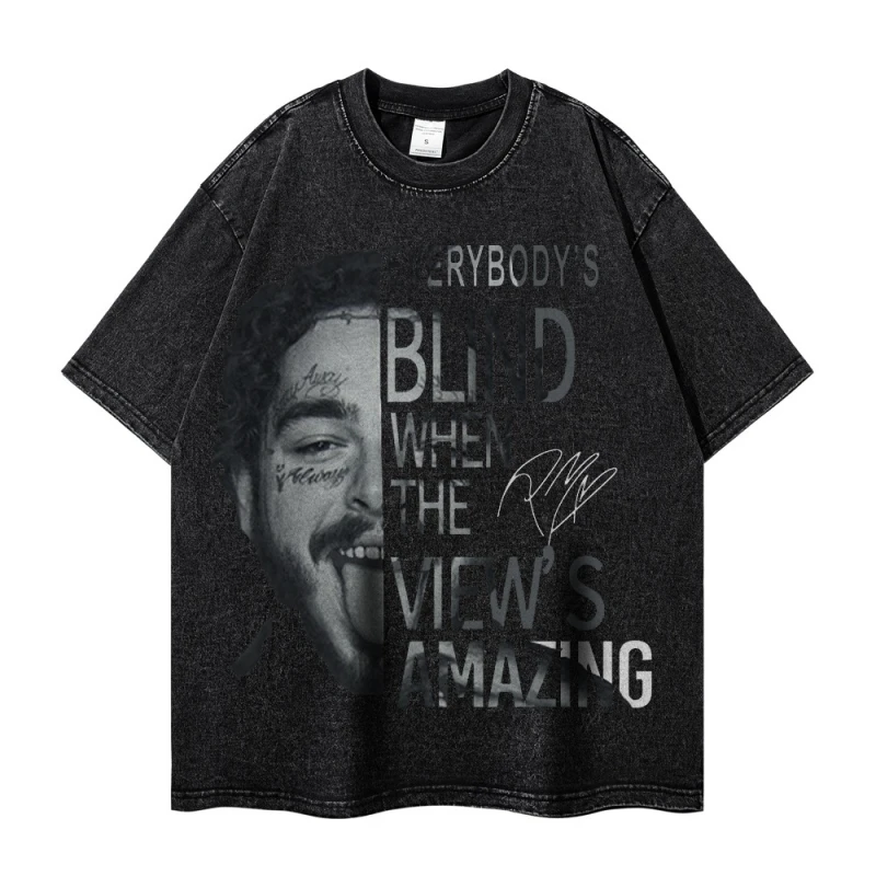 

Y2k Japanese Streetwear Anime Washing Water Harajuku Fashion Men's Clothing Retro Graphic T Shirts Oversized T-shirt Kanye Tops