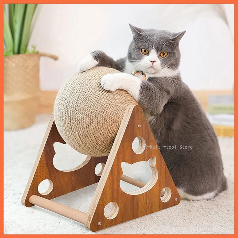 

Interactive Cat Scratcher Board Cat Toy Kitten Sisal Rope Ball Scratch Paws Pet Grinding Scratching Cats for Scratcher Toys