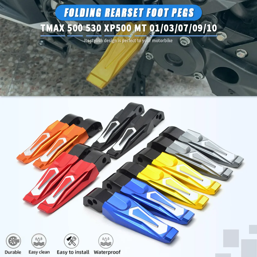 

For YAMAHA TMAX500 TMAX530 TMAX 500 530 XP500 XP 500 MT07 MT-07 MT 07 Folding Rearset Foot Peg Motorcycle Accessories Aluminum