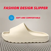 summer solid cloud sandals pillow slippers indoor men soft shower shoesadult women outdoor home anti slip platform spa slides