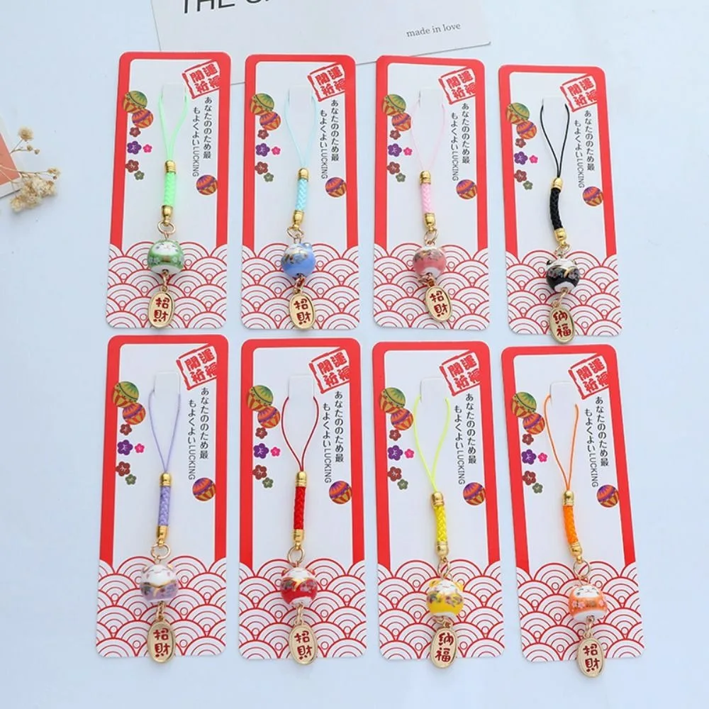 Фото Милый мультяшный кулон Maneki Neko, сумка, подвеска, автомобильный брелок, брелок Lucky Cat, ремешок для телефона, украшения, подарки №3