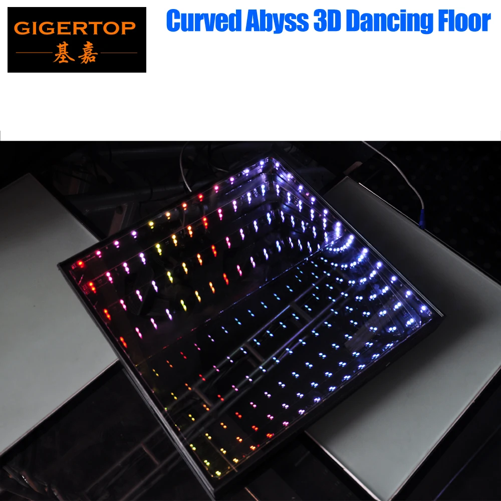 Удаленное управление DMX для легкого обслуживания 3D зеркального света с изогнутыми лампочками, создающими эффект бездны для продажи в Ди-джейском клубе, на свадьбах на светодиодном танцполе.