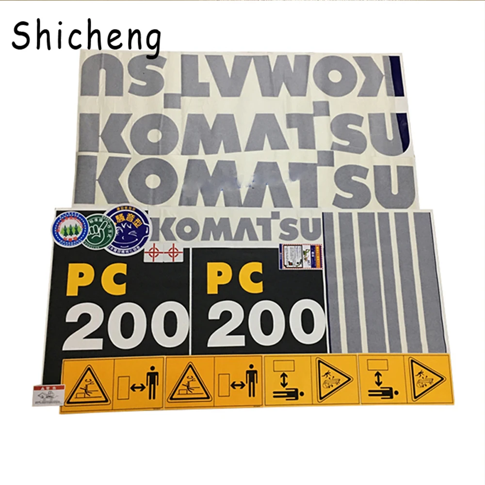 

For Komatsu Excavator Full Vehicle Sticker Logo PC200/210/220/350/400/450-7 Car Standard Model Sticker Excavator Supplies