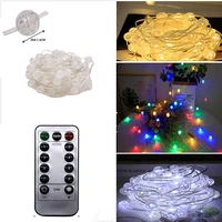 1m 2m 5m 10m usb led holiday fairy light waterproof led silver wire string strip christmas tree party wedding garland decoration