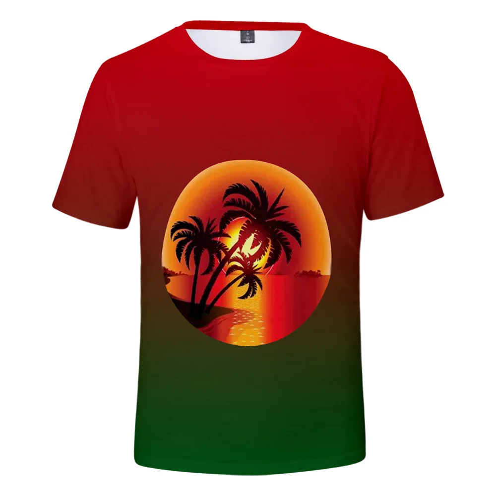 

Summer T Shirts Palm Trees In The Sun Printed 3D Crew Neck Short Sleeves Casual Loose T-Shirt XXS-4XL Tops Breathable Streetwear