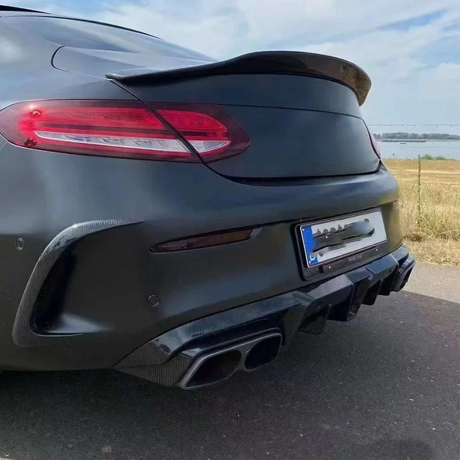 Для Mercedes Benz C Class W205 C43 C63 2 двери углеродное волокно Автомобильный задний бампер